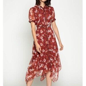 NWOT Walter Baker Smith Midi Dress Berry Hibiscus